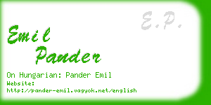 emil pander business card